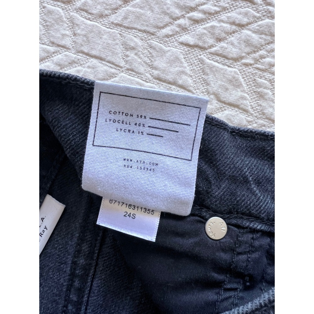 AYR The Ray Modern Flare Size 24S Valet Black Jeans High Rise - Picture 6 of 8